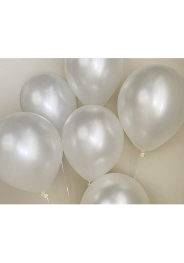 Beyaz Metalik Balon 10'Lu