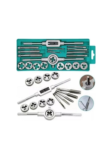 Kılavuz Pafta Takımı Metrik Seti 20 Parça Diş Ve Yiv Açma Kılavuz Seti Pafta Seti Klavuz Seti