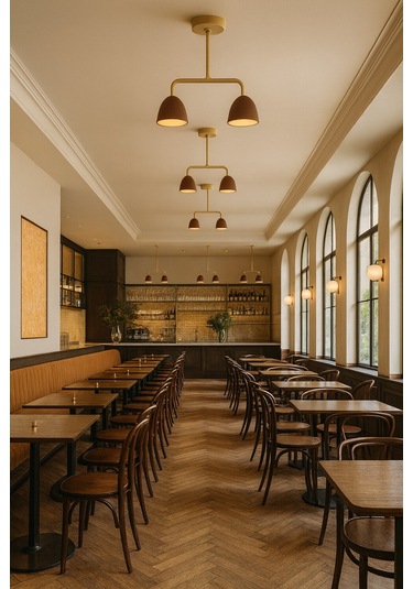 Lumière Deux Sarkıt Lamba-avize - Modern Endüstriyel Mufak Hol Cafe Salon Avize Kahve Rengi