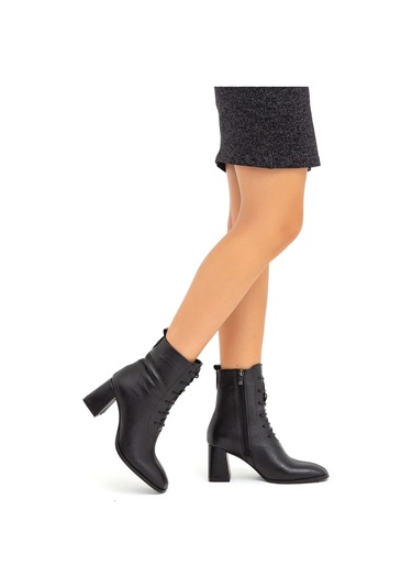 Tamer Tanca Kadın Hakiki Deri Siyah Bot 922 23k10502 Bn Bot Sk22/23 Sıyah Gyk Siyah