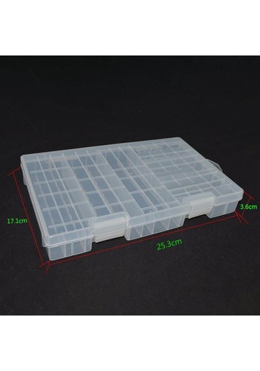 Jms Yerleştirilen 100 Adet Aaa Aa Pil Tutucu İçin Süper Hacimli Plastik Pil Saklama Kutusu Şeffaf