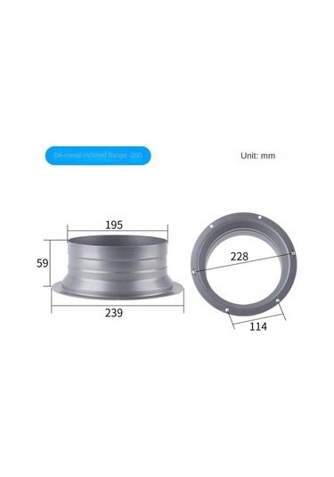 75-300mm Egzoz Kanalı Bağlantı Flanşı Metal Boru Hava Tahliye Bağlantısı Mutfak 200mm
