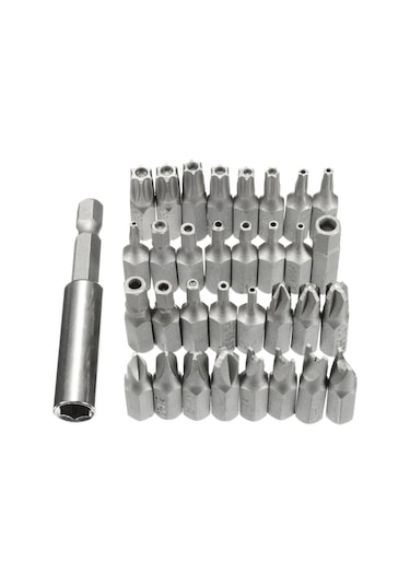 Geeroyoo Kırmızı Veya Mavi Crv Malzemeden 32 Parçalı Vidalama Uç Seti - Manyetik Tutucu Dahil