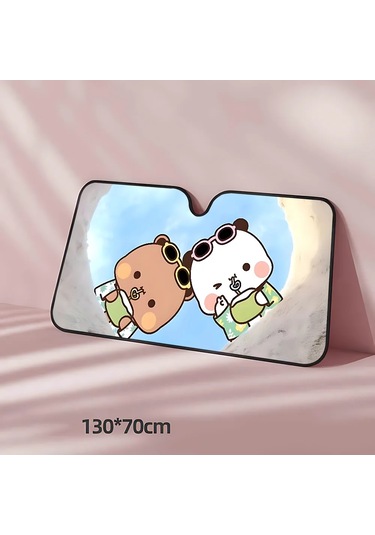 Goldenqian Panda Ayı B-bubu-dudu Araba Güneşliği Cam Araba Pencere Ön Cam Kapak Güneş Gölge Otomatik Visor Araba Aksesuarları Z5