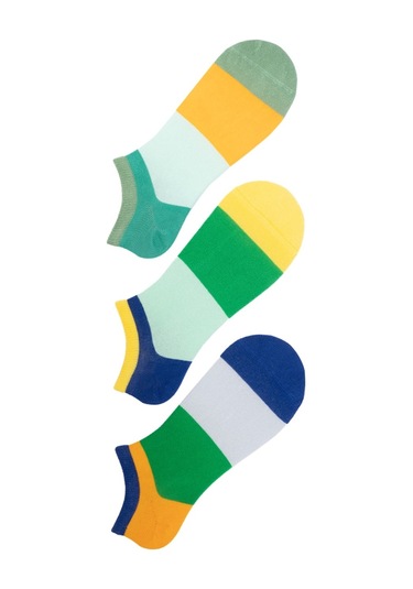 The Socks Company 3 Çift Erkek Patik Çorap 23SDCR158P Beyaz - Gri