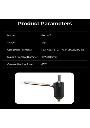 Tenfowee "yüksek Performanslı Seramik Isıtıcı Nozul Seti - K1/k1 Max Uyumlu, 300 C'ye Dayanıklı"