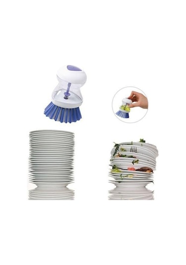 2 Adet Bulaşık Yıkama Fırçası Bulaşık Deterjanı Hazneli Bulaşık F N11.7445