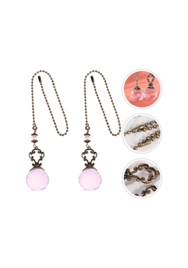 2pcs Fan Fan Işık Asma Zinciri Ev Dekorasyon Araba Trim Crystal Ball Kolye Tavan Fan Çekme Zinciri