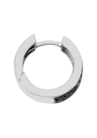 Sirius Pırlanta Siyah Pırlantalı Halka Erkek Küpesi  0804E0134