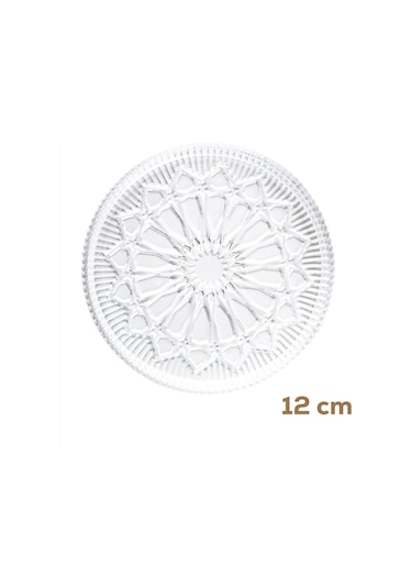 Porsima Gardenya Desenli 12 CM Dik Tabak Cam Servis Tabağı 6'lı