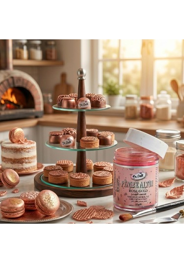 Metalik Toz Boya Rose Gold 10 Gr Yenilebilir Pasta Dekor Tozu