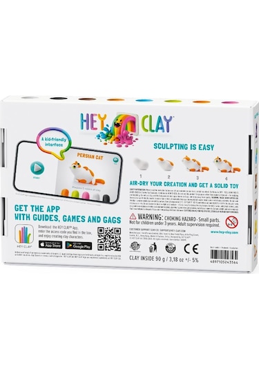 Hey Clay Hava İle Kuruyan Kil 6'lı Kutu - Sevimli Evcil Hayvanlar İran Kedisi, Fare, Chihuahua