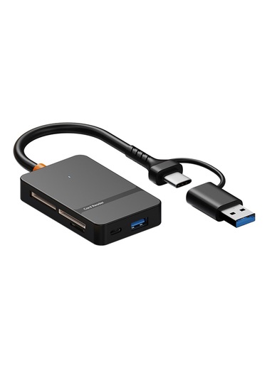 Forzacase FC874  8 İn1 USB-C + USB MS CF/ TF /SD DHC SDXC Kamera Kart Okuyucu