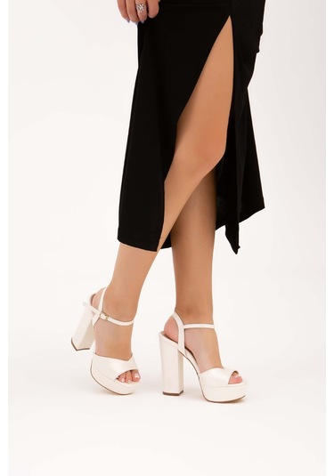 Tamer Tanca Kadın Vegan Beyaz Sedef Abiye Ayakkabı 539 1980 Bn Ayk Y21 Beyaz Sedef