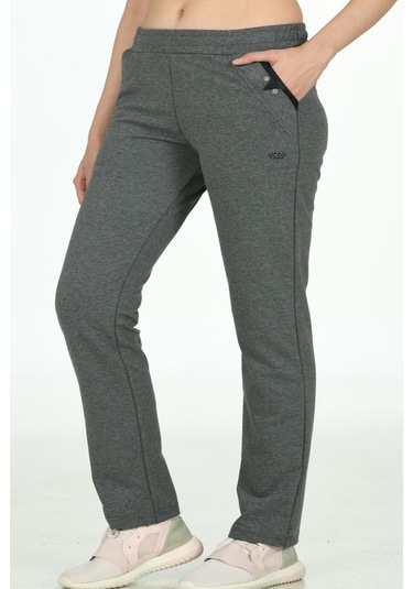 Kadın Antrasit Düz Paça Büyük Beden Eşofman Altı EDY201903B-A