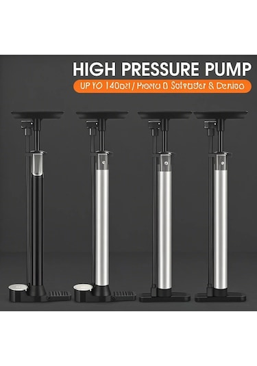 Wezone Yüksek Basınçlı Bisiklet Pompası - 140psı Tasarım, Katlanır Taban, T Kolu, Bisiklet Ve Elektrikli Araçlar İçin