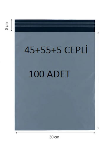 45+55+5 Cepli 100 Adet Kargo Poşeti Cac Plastik