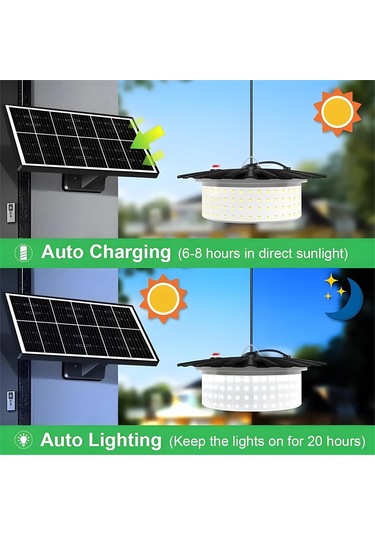 244-led Hareketli Sensörlü Güneş Enerjili Sarkıt Işık, Güneş Enerjili Kulübe Işığı Siyah