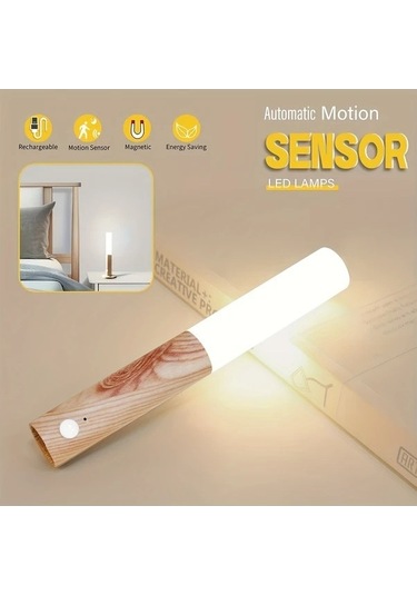 Fastbuy Dream011 Ceviz 2 Adet Hareket Sensörlü Usb Şarj Led Gece Lambası, Lityum Pil, Ayarlanabilir, Manyetik, Dekoratif Duva Ceviz