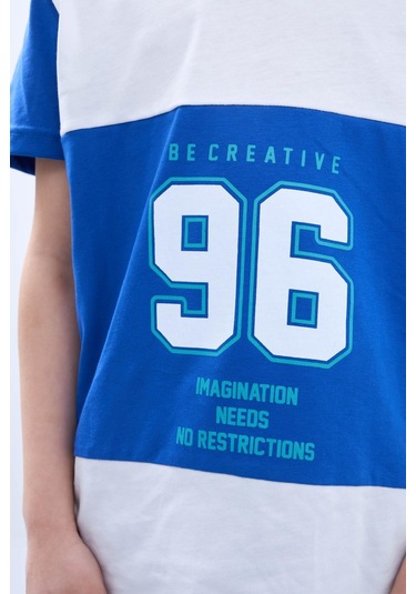 Penye Süprem Baskılı Yazlık Şortlu Takım M00734 Saks