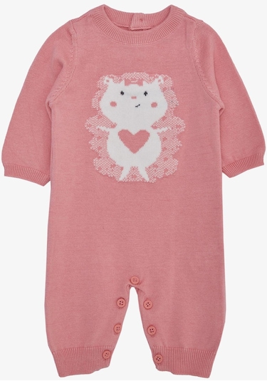 Breeze Kız Bebek Tulum Triko Sevimli Hayvancık Baskılı 0-9 Ay, Gülkurusu-Gülkurusu