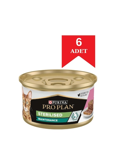 Pro Plan Somonlu Ve Ton Balıklı Kısırlaştırılmış Kedi Konservesi 6 x 85 G