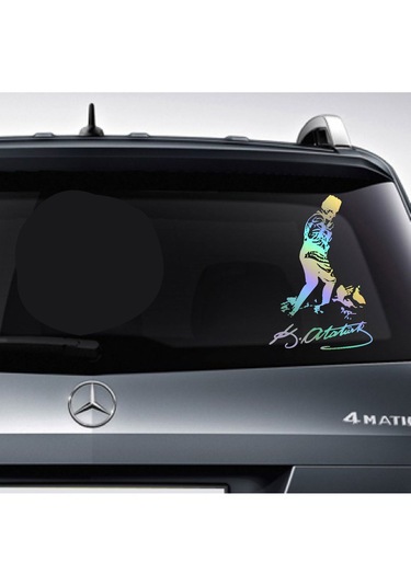 Mustafa Kemal Atatürk Kocatepe Silüet Sticker - Araba Oto Motosiklet Karavan Sticker 00617 20x13 Cm