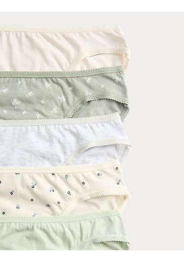 Marks & Spencer 5'li Pamuk-lycra Yüksek Bel Külot Seti Yeşil