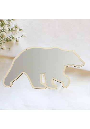 Pazly Vintage Suntek Oymalı İskandinav Duvar Dekoratif Ayı Akrilik Vn Çok Renkli