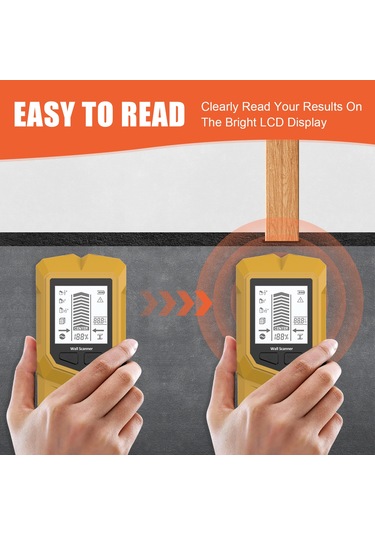 Kosona 6 Fonksiyonlu Duvar Dedektörü - Metal, Tel, Beton Çelik Tespiti - Yüksek Hassasiyetli - Sarı - Pil Dahil Değil