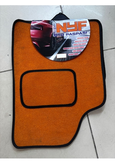 Turuncu Oto Halı Paspas Seti Siyah Kenar Dikişli 5 Parça Her Arac