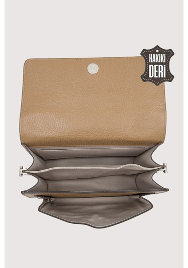 Hakiki Deri Kadın El Çantası Camel Smr9022 Camel