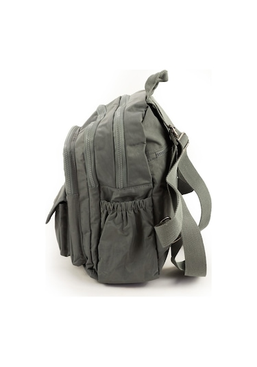 Krinkıl / Klinkır Su Geçirmez Ithal Kumaş Çok Gözlü Günlük Küçük Kadın Sırt Çantası Gri 8317 Gri