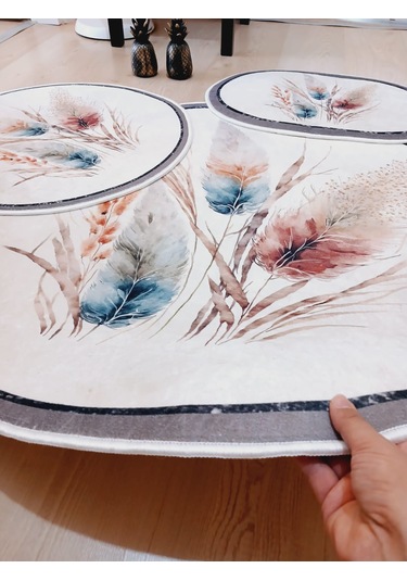 Pampas - Dokuma Taban, Yuvarlak Banyo Halısı 100x100-60x60-40x60