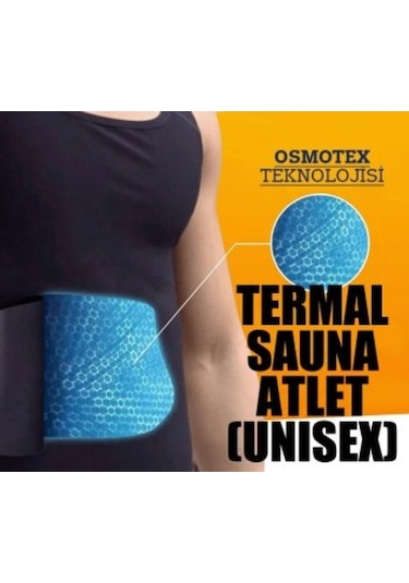 Sweat Sweet Termal Sauna Fermuarlı Atlet Sauna Terleme Atleti Siyah