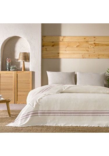 Linens Doce Pike Çift Kişilik Gri Somon