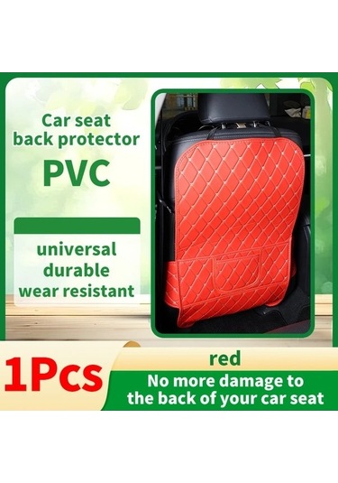 Pazly 1 Adet Kırmızı Araç Koltuğu Koruyucu Depoluklu Anti-kick Mat Lexus Gx470 2002-2009