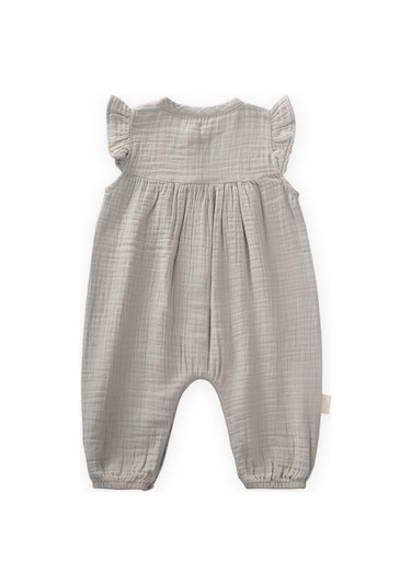 Cigit Organik Nakışlı Müslin Tulum 0-3 Yaş Su Yeşil Yeşil