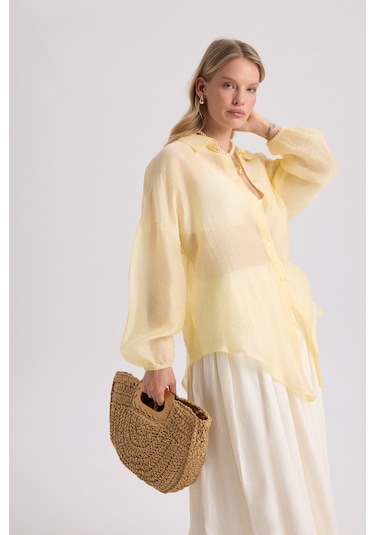 Mai Collection Mai Studios Co. Lyra Oversize Sarı Gömlek sarı