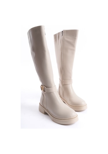 Amira Soğuk Geçirmez Kışlık Kadın Çizme Bej