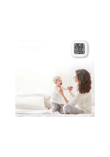 Lemestar Dijital Odalar İçin Sıcaklık Ve Nem Ölçer -10 C/+70 C 10-99%rh, Hassas Sensör, Gülümseyen Yüz, Düğme Pil İle Mini Abs Termohigrometre