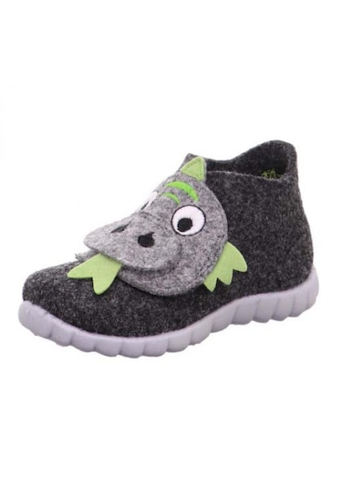 Superfit 1-800295 Happy Çocuk Siyah/gri Keçe Panduf Gri - Siyah