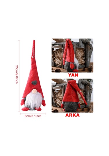 Gnome Noel Süsü 2 Li Set, Noel Baba Gnome Dekorasyon Seti