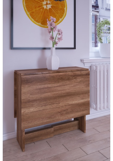 Dekorfim DF01108BR Pratik Portatif Katlanır Masa Mutfak ve Yemek Masası