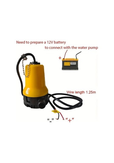 Honeybeeshop Mavi 12v Dc Mini Dalgıç Pompa 60w 4500l/s 4600 Rpm Akvaryum Bahçe Havuz İçin