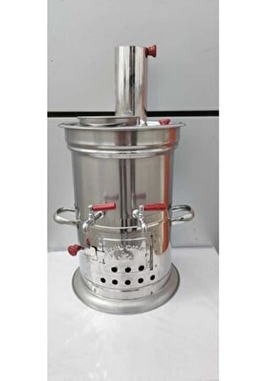 Odunlu 10LT Çift Musluklu Paslanmaz Semaver