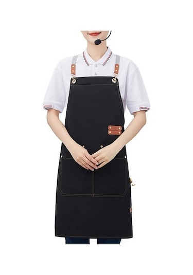 Siyah Erkekler Kadınlar İçin Su Geçirmez Önlük Anti-yağ Paslanmaz Pişirme Önlüğü Garson Barbekü Mutfak Aksesuarları
