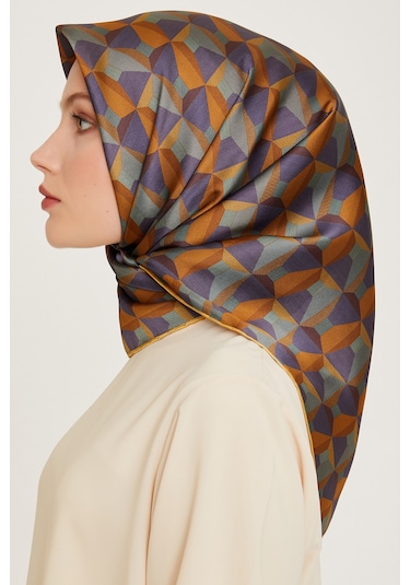 Yeni Sezon - 2024 Sonbahar Kış - Dj Saf İpek Eşarp 9204d01 S Sura - 03693 Hardal