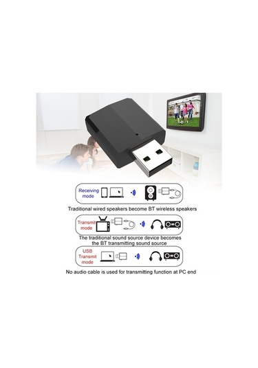 Sandwich Zf-169 Plus Siyah Bt 5.0 Usb Adaptörü - 3'ü 1 Arada Verici/alıcı, Bilgisayar/tv/araç Müzik Transmisyonu, 15m Mesafe