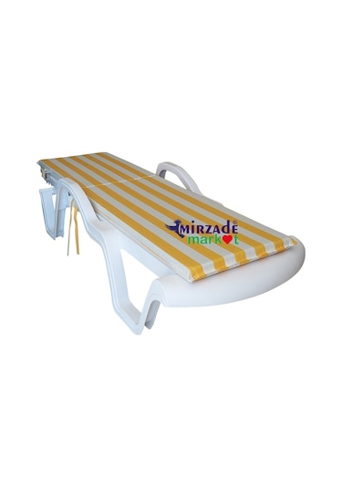 Mirzademarket Şezlong Minderi Standart Su Geçirmez Malzeme-Sarı Krem